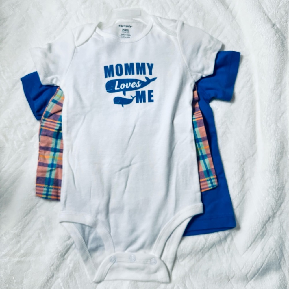 Carter’s 3 pieces cute baby diapercoverset / Mommy Loves Me